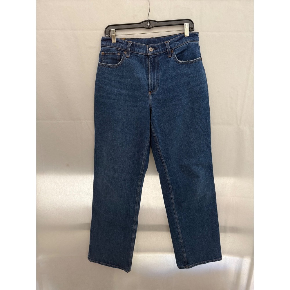 Abercrombie & Fitch Womens High Rise Straight Leg Jeans Dark Wash Blue Denim 31